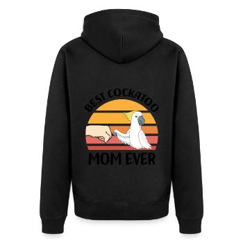 Cockatoo - Unisex Premium Organic Zip Hoodie - black - Back - Nico (187cm)