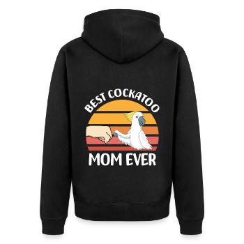 Kakadu lovers | Cockatoo Pet Birds Gift - Unisex Premium Organic Zip Hoodie - black - Back - Nico (187cm)