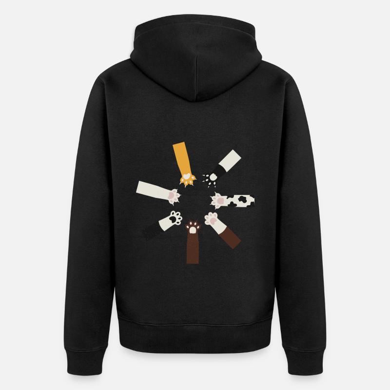 Chat drôle - Veste à capuche bio Premium Unisexe - noir