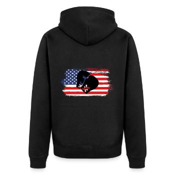 Boxen USA Boxing Boxer - Unisex Premium Bio Zip Hoodie - Schwarz - Hinten - Nico (187cm)