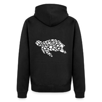 Turtle Ocean Fish Sea Turtle - Unisex Premium Organic Zip Hoodie - black - Back - Nico (187cm)