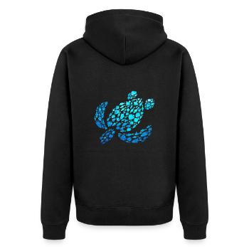 Turtle Sea Ocean Animals Turtle - Unisex Premium Organic Zip Hoodie - black - Back - Nico (187cm)