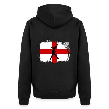 Fußball England Sport - Unisex Premium Bio Zip Hoodie - Schwarz - Hinten - Nico (187cm)