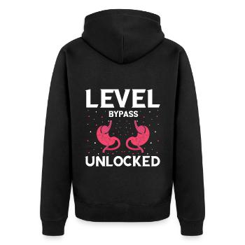 Gastric Bypass and Gastric Bypass Operation Design - Unisex Premium Organic Zip Hoodie - black - Back - Nico (187cm)
