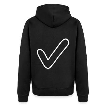 Haken Emoji Skizze Zeichnung weiß - Veste à capuche bio Premium Unisexe - noir - Dos - Nico (187cm)