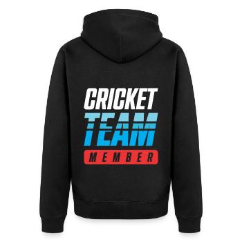 Équipe de cricket - Veste à capuche bio Premium Unisexe - noir - Dos - Nico (187cm)