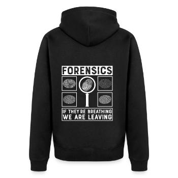 Forensics Scientists Investigator Forensic Science - Unisex Premium Bio Zip Hoodie - Schwarz - Hinten - Nico (187cm)