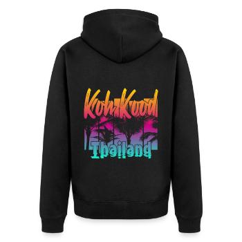 Koh Kood Thailand - Unisex Premium Bio Zip Hoodie - Schwarz - Hinten - Nico (187cm)