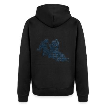 Zweierbob Bob fahren Bobsport Bob Herren Damen - Unisex Premium Bio Zip Hoodie - Schwarz - Hinten - Nico (187cm)