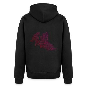 Bobsport Bob Bob fahren Damen Herren Zweierbob - Unisex Premium Bio Zip Hoodie - Schwarz - Hinten - Nico (187cm)