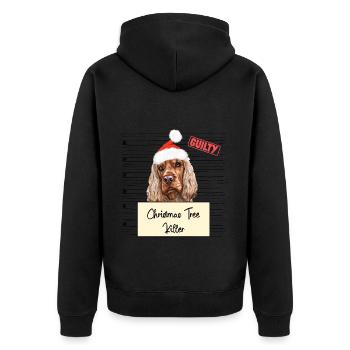 Weihnachtsbaum Umschubser Englischer Cocker Spanie - Unisex Premium Bio Zip Hoodie - Schwarz - Hinten - Nico (187cm)