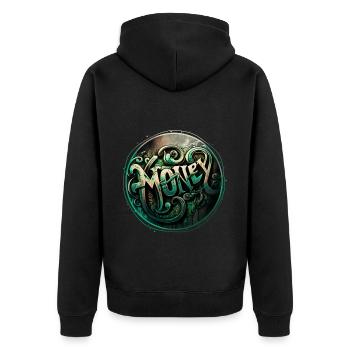 Money Graffiti Theme 1 - Unisex Premium Organic Zip Hoodie - black - Back - Nico (187cm)