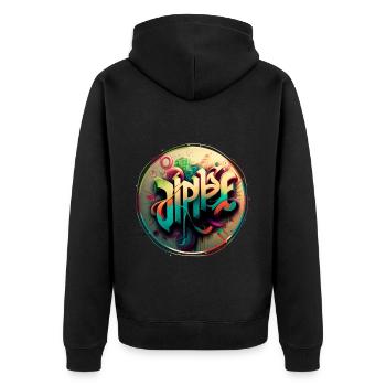 "Inspire" Graffiti Theme 3 - Unisex Premium Organic Zip Hoodie - black - Back - Nico (187cm)