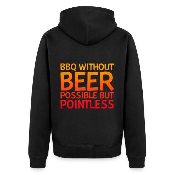 Barbecue sans bière, possible mais inutile - Veste à capuche bio Premium Unisexe - noir - Dos - Nico (187cm)