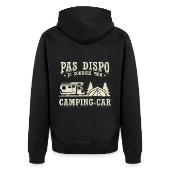 Pas Dispo Je Conduis Mon Camping-Car - Veste à capuche bio Premium Unisexe - noir - Dos - Nico (187cm)