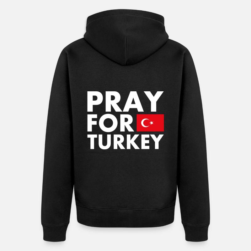Pray for turkey - Veste à capuche bio Premium Unisexe - noir
