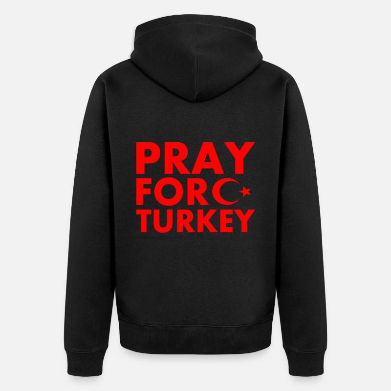 Pray for turkey - Veste à capuche bio Premium Unisexe - noir