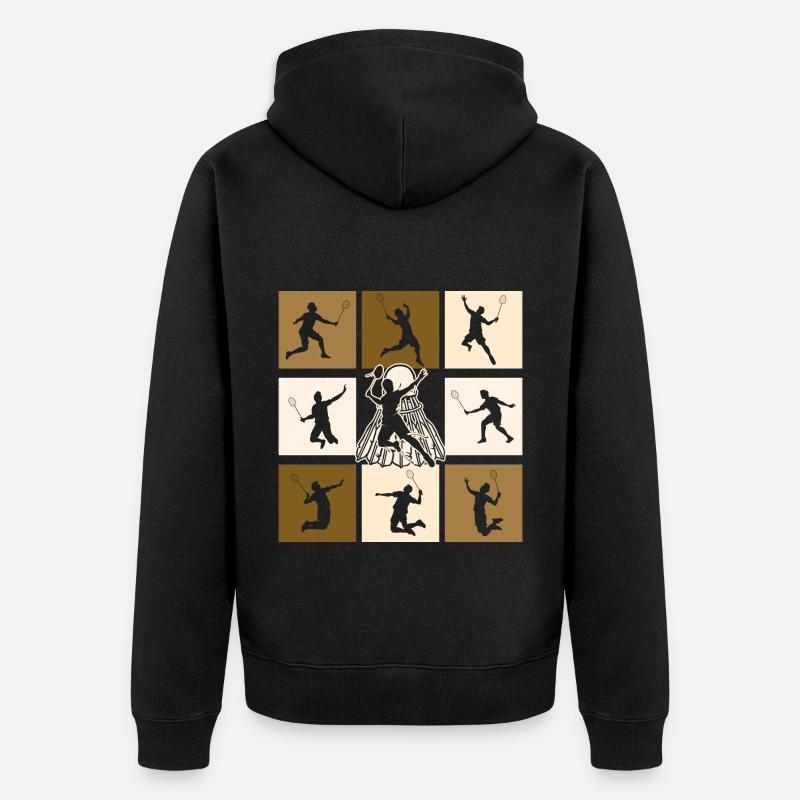 Badminton - Unisex Premium Bio Zip Hoodie - Schwarz