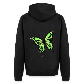 Butterfly - Unisex Premium Organic Zip Hoodie - black - Back - Nico (187cm)