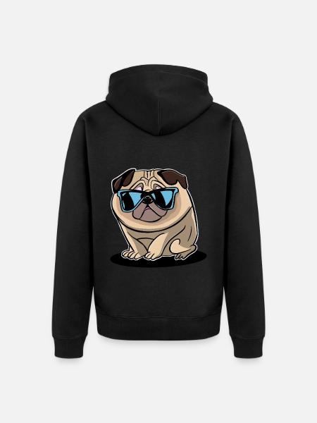 Mops - Unisex Premium Bio Zip Hoodie - Schwarz