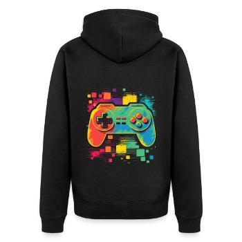 Console rétro - Veste à capuche bio Premium Unisexe - noir - Dos - Nico (187cm)