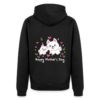 happy Mothersday - Unisex Premium Bio Zip Hoodie - Schwarz - Hinten - Nico (187cm)