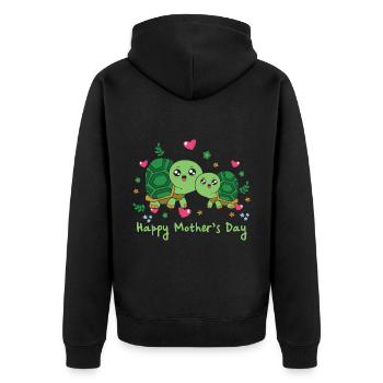 happy Mothersday - Unisex Premium Bio Zip Hoodie - Schwarz - Hinten - Nico (187cm)