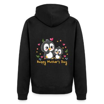 happy Mothersday - Unisex Premium Bio Zip Hoodie - Schwarz - Hinten - Nico (187cm)