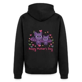 happy Mothersday - Unisex Premium Bio Zip Hoodie - Schwarz - Hinten - Nico (187cm)