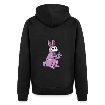 Gothic Rabbit Gothic Rabbit Gothic Easter Emo Goth - Unisex Premium Organic Zip Hoodie - black - Back - Nico (187cm)