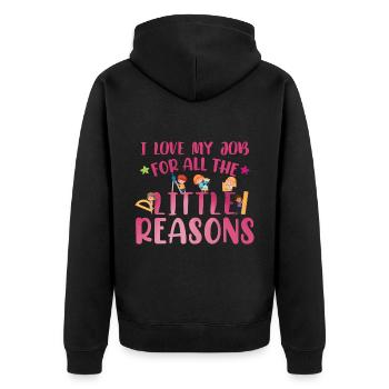 Education Teacher School - Unisex Premium Organic Zip Hoodie - black - Back - Nico (187cm)