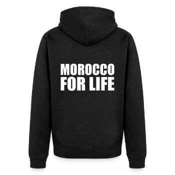 Morocco for life - maroc - Veste à capuche bio Premium Unisexe - noir - Dos - Nico (187cm)