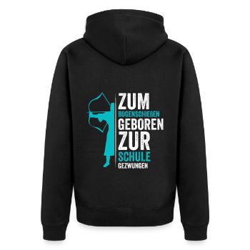 Bogenschießen Bogenschütze Pfeile Bogen - Unisex Premium Bio Zip Hoodie - Schwarz - Hinten - Nico (187cm)