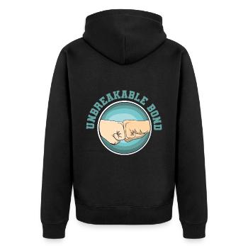 Best Friends Best Buds Best Friend - Unisex Premium Organic Zip Hoodie - black - Back - Nico (187cm)