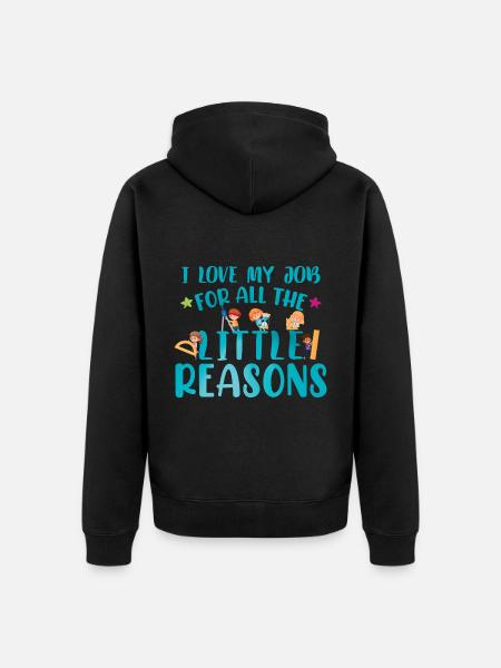 Teacher Teaching Quote Daycare Childcare - Unisex Premium Organic Zip Hoodie - black