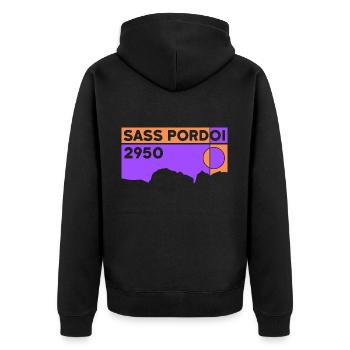 Sass Pordoi Pordoi Randonnée Sella Dolomites - Veste à capuche bio Premium Unisexe - noir - Dos - Nico (187cm)