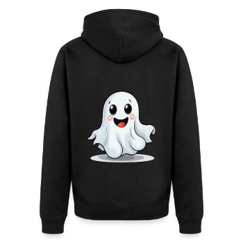 Ghost Ghost Halloween Cute Cute Costume - Unisex Premium Organic Zip Hoodie - black - Back - Nico (187cm)