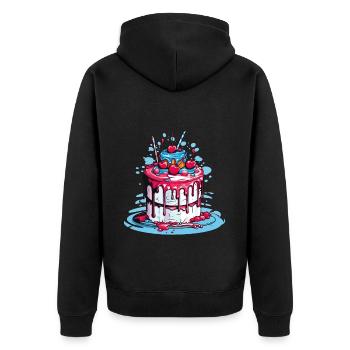 Gâteau gâteau pâtisserie boulanger reine de la pâtisserie fée de la pâtisserie - Veste à capuche bio Premium Unisexe - noir - Dos - Nico (187cm)