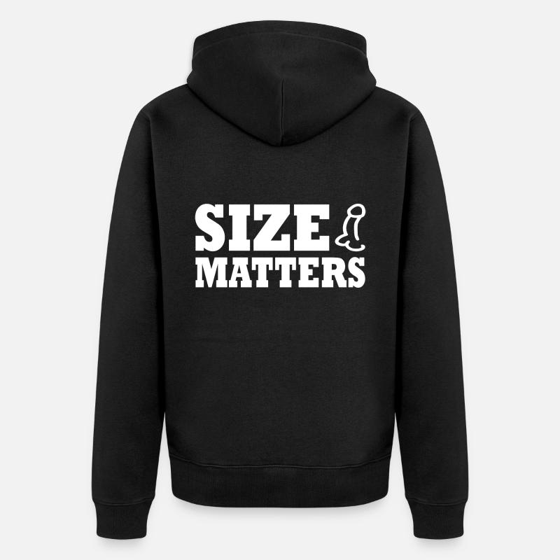 Penis size matters - Unisex Premium Bio Zip Hoodie - Schwarz