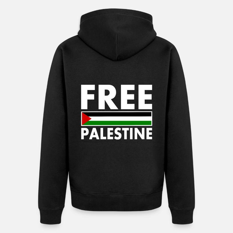 Free palestine - Veste à capuche bio Premium Unisexe - noir