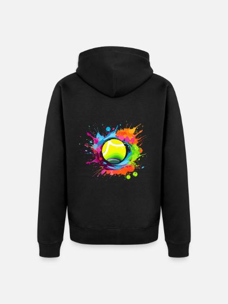 Tennis - Unisex Premium Bio Zip Hoodie - Schwarz