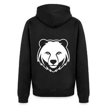 Tête d’ours polaire Ours polaire - Veste à capuche bio Premium Unisexe - noir - Dos - Nico (187cm)