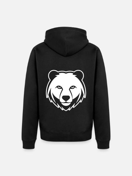 Eisbär Kopf Polar bär - Unisex Premium Bio Zip Hoodie - Schwarz