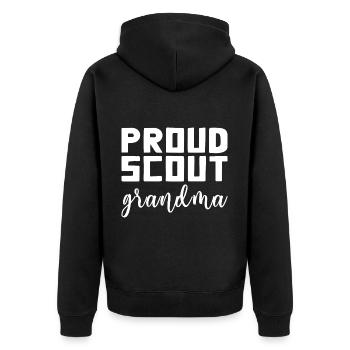 Proud Scout Grandma - Unisex Premium Organic Zip Hoodie - black - Back - Nico (187cm)