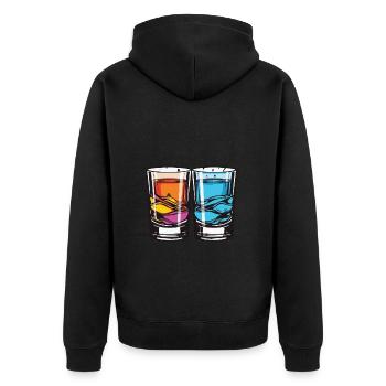Verre à tequila - Veste à capuche bio Premium Unisexe - noir - Dos - Nico (187cm)