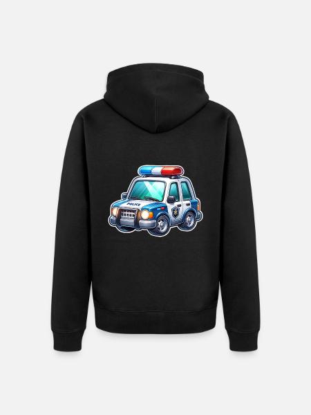 Polizei - Unisex Premium Bio Zip Hoodie - Schwarz