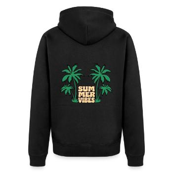 Palm Trees Summervibes - Unisex Premium Organic Zip Hoodie - black - Back - Nico (187cm)