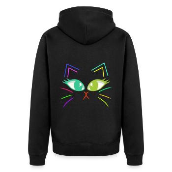 Chats Chat Chat Visage Rétro Années 80 Années 90 - Veste à capuche bio Premium Unisexe - noir - Dos - Nico (187cm)