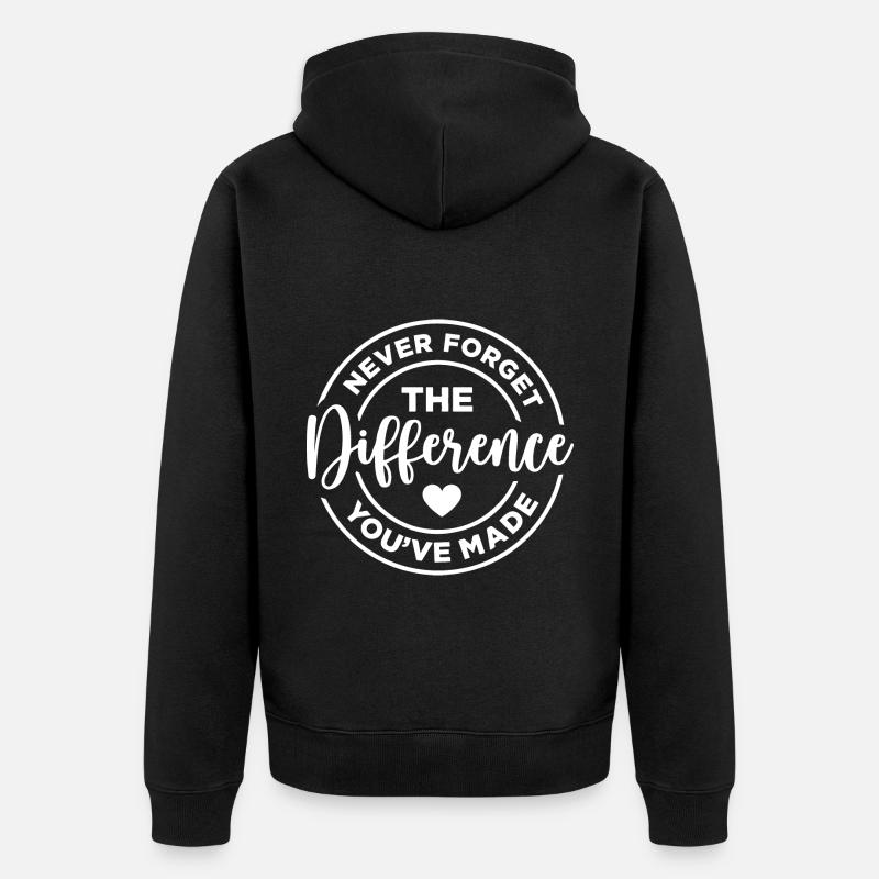 N’oubliez jamais la différence - Veste à capuche bio Premium Unisexe - noir