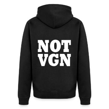 Not vegan - Veste à capuche bio Premium Unisexe - noir - Dos - Nico (187cm)